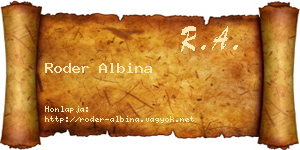 Roder Albina névjegykártya